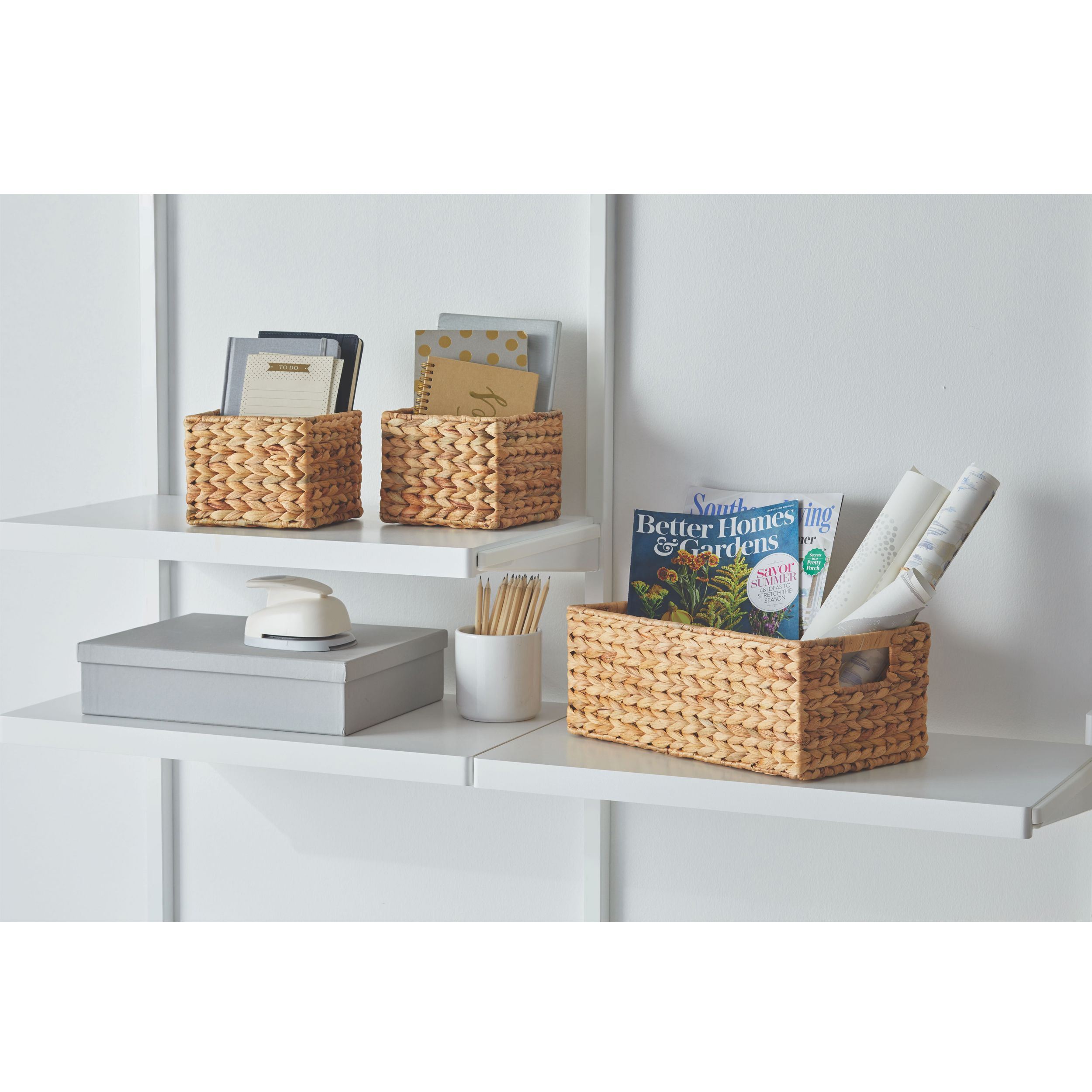 Better Homes & Gardens 3-Piece Woven Natural Water Hyacinth Storage Basket Set Large 16.14” x 6... | Walmart (US)