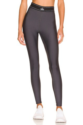 alo Airlift High Waist Suit Up Legging in Anthracite & Black from Revolve.com | Revolve Clothing (Global)