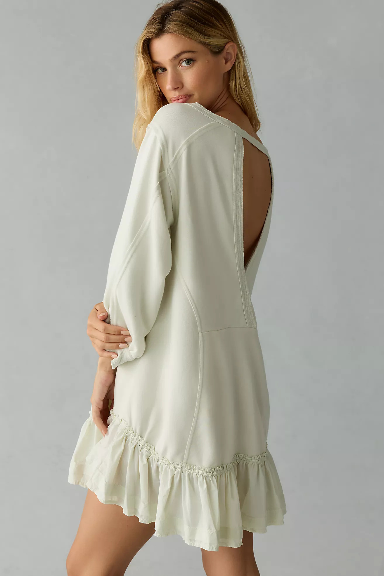 Daily Practice by Anthropologie Eldridge Ruffle-Hem Mini Dress | Anthropologie (US)