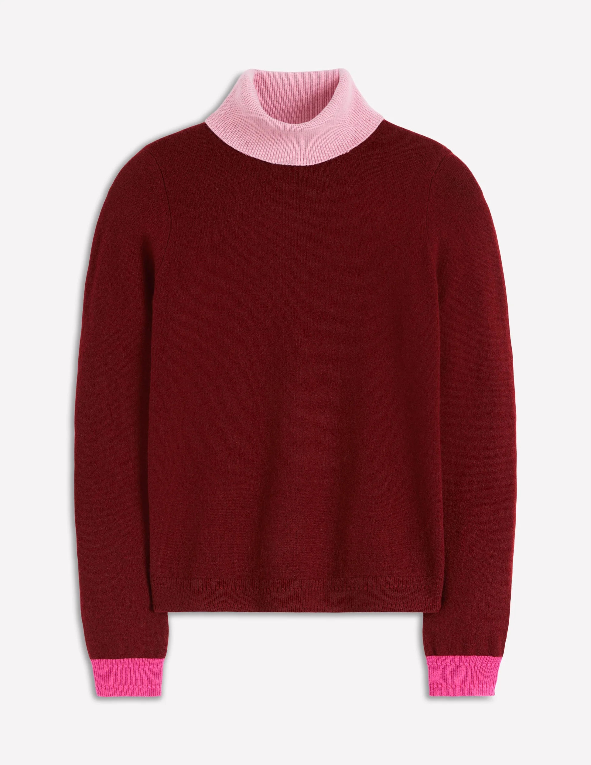 Eva Kaschmir-Rollkragenpullover-Kastanie, Blockfarben | Boden DE