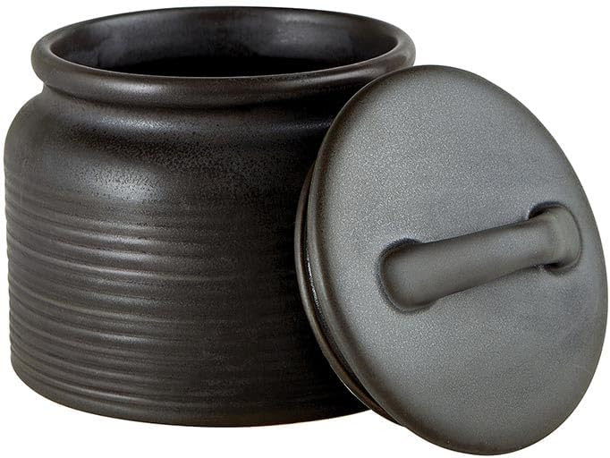 47th & Main Stoneware Canister for Countertop Kitchen Canister with Lid, Large, Black | Amazon (US)