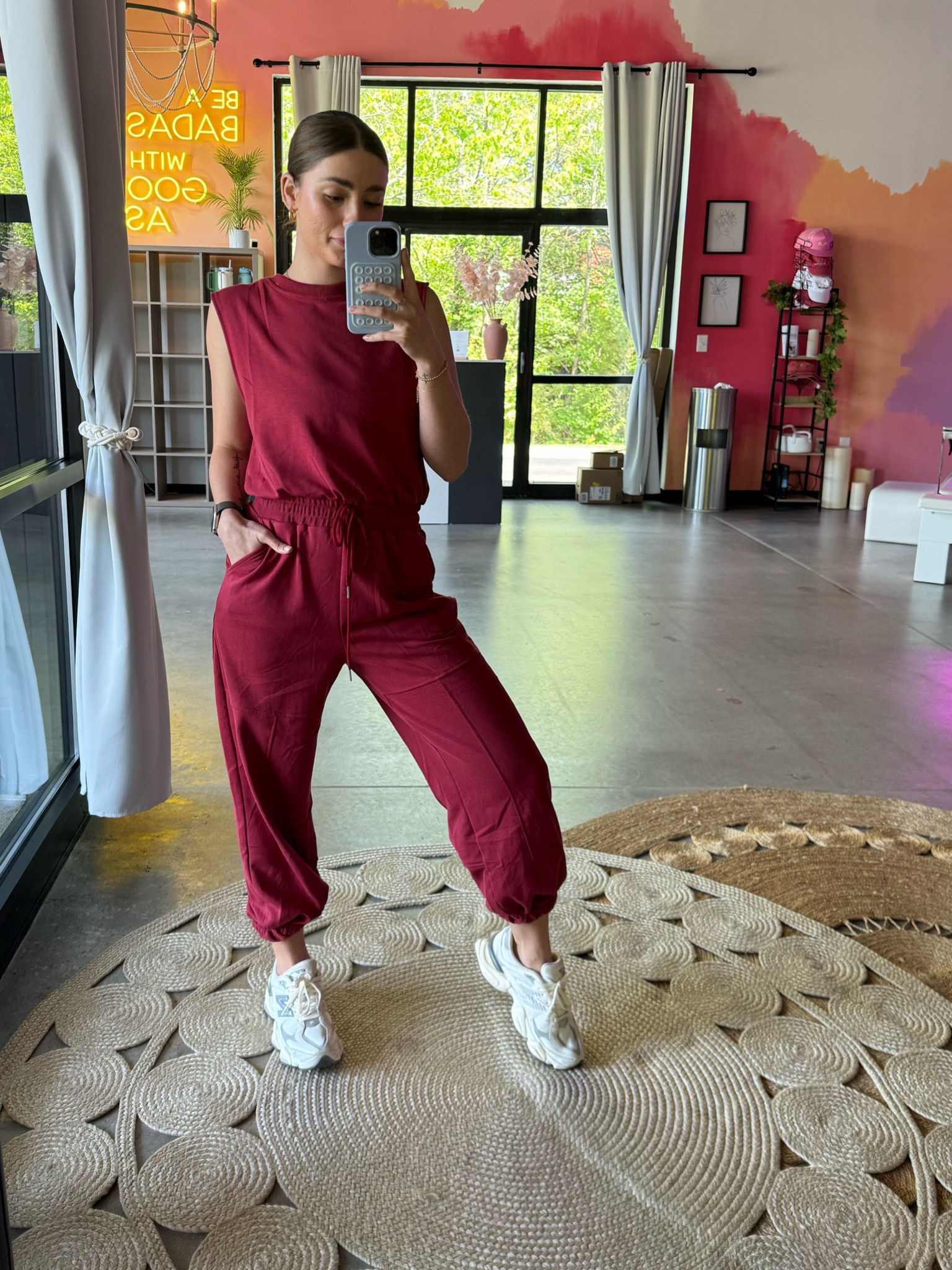 This sweat suit can be dressed up or down. The material is actually thinner so is nice for spring/ summer. It was super comfortable with an open back but flattering on the waist. 
Wearing a small 

#LTKActive #LTKfitness #LTKbeauty