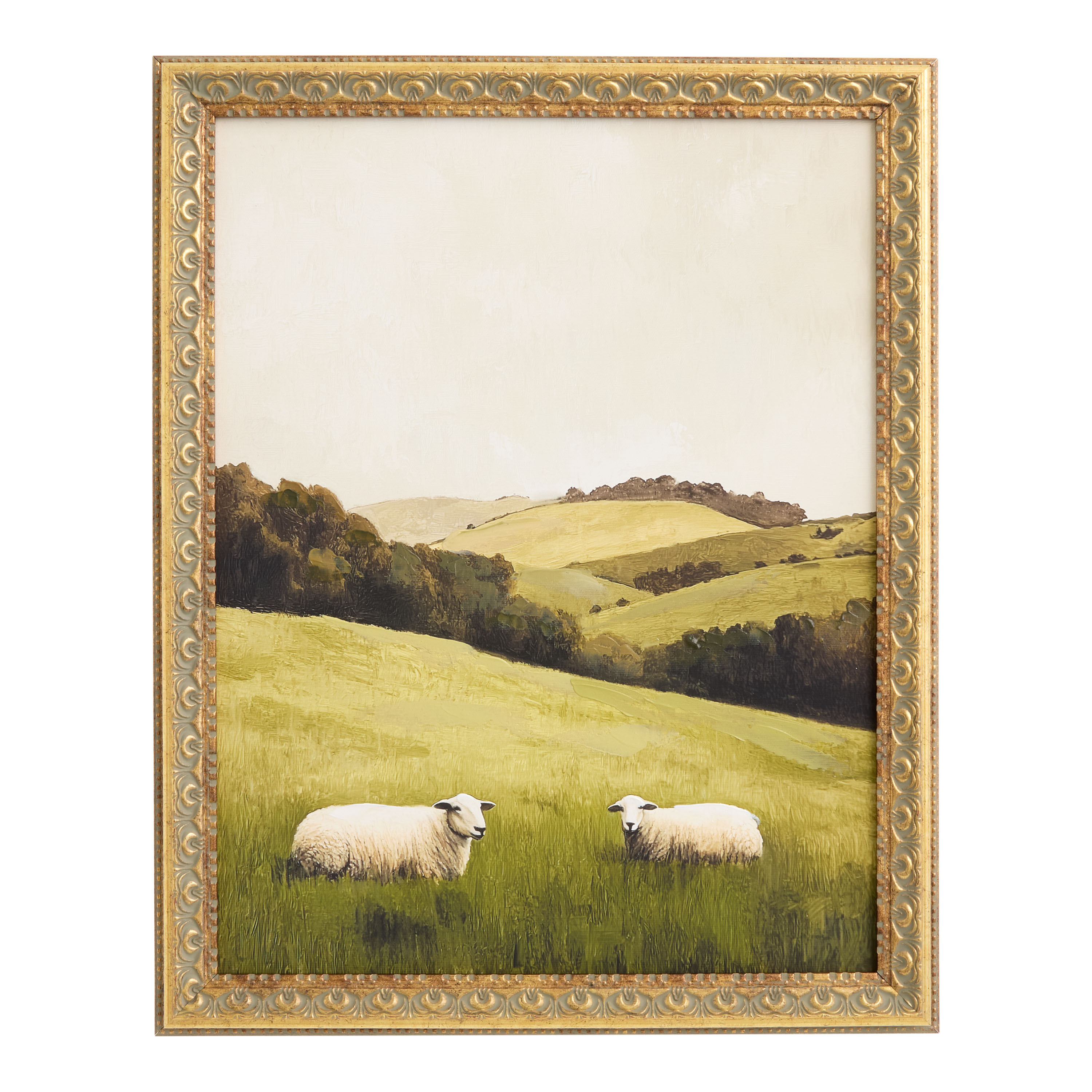 Pastoral Landscape with Two Sheep Framed Canvas Wall Art | World Market