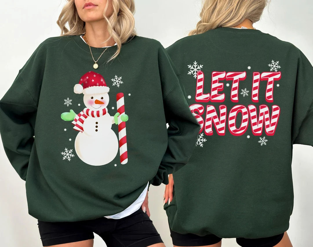 Snowman Sweatshirt, Christmas Sweatshirt, Let It Snow, Christmas Crewneck, Christmas Sweater, Chr... | Etsy (US)