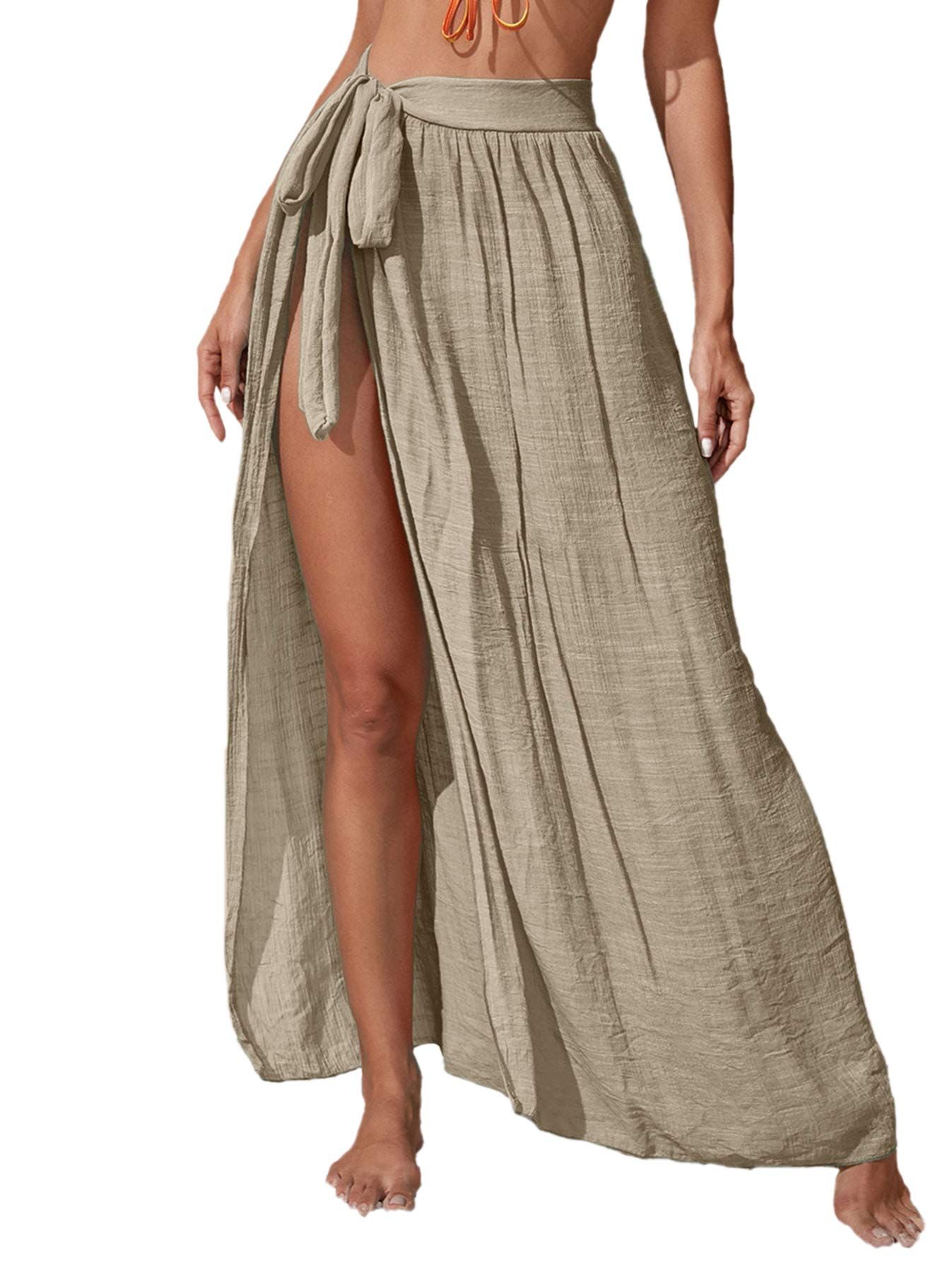 Floerns Women's Sheer Beach Swimwear Cover Up Wrap Skirt | Amazon (US)