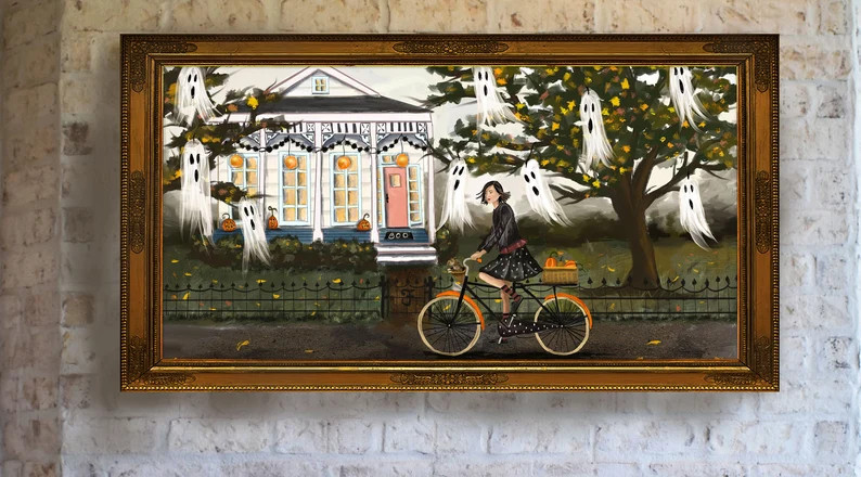 Halloween Tv Art Frame TV Art Halloween Frame TV Art 4K Frame Tv Art Fall Frame TV Art Ghost New ... | Etsy (US)