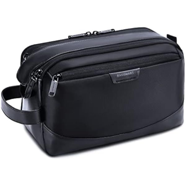 BAGSMART Toiletry Bag for Men, Double Space Travel Bag,Dopp Kit with Large Capacity, Water Resistant | Amazon (US)