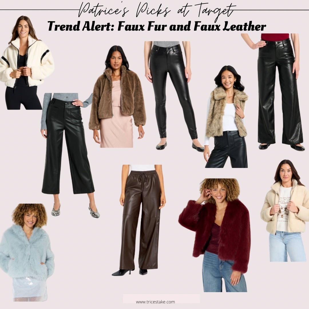 New target Arrivals! Faux leather pant options and faux fur outerwear ❤️🎯 cute pants for a casual holiday look 🖤

#LTKStyleTip #LTKHoliday #LTKootd