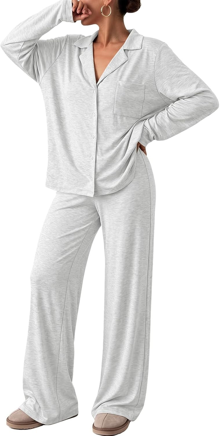 Trendy Queen Women Pajamas Set Sleepwear Fall 2 Piece Soft Lounge Pjs | Amazon (US)