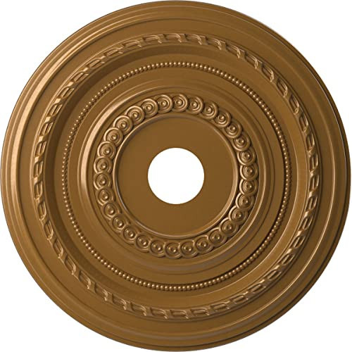 Ekena Millwork CMP22CODVG Cole Thermoformed PVC Ceiling Medallion (Fits Canopies up to 6"), 22"OD x 3 1/2"ID x 1"P, Universal Aged Metallic Vintage Gold | Amazon (US)