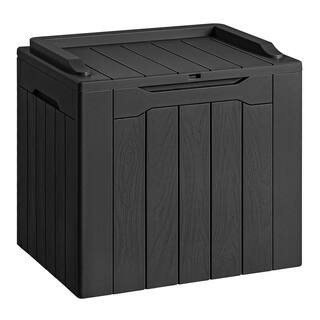 30 Gal. ‎22 in. x 16 in. x 21 in. Black Resin Deck Box Outdoor Indoor Waterproof Storage Box | The Home Depot