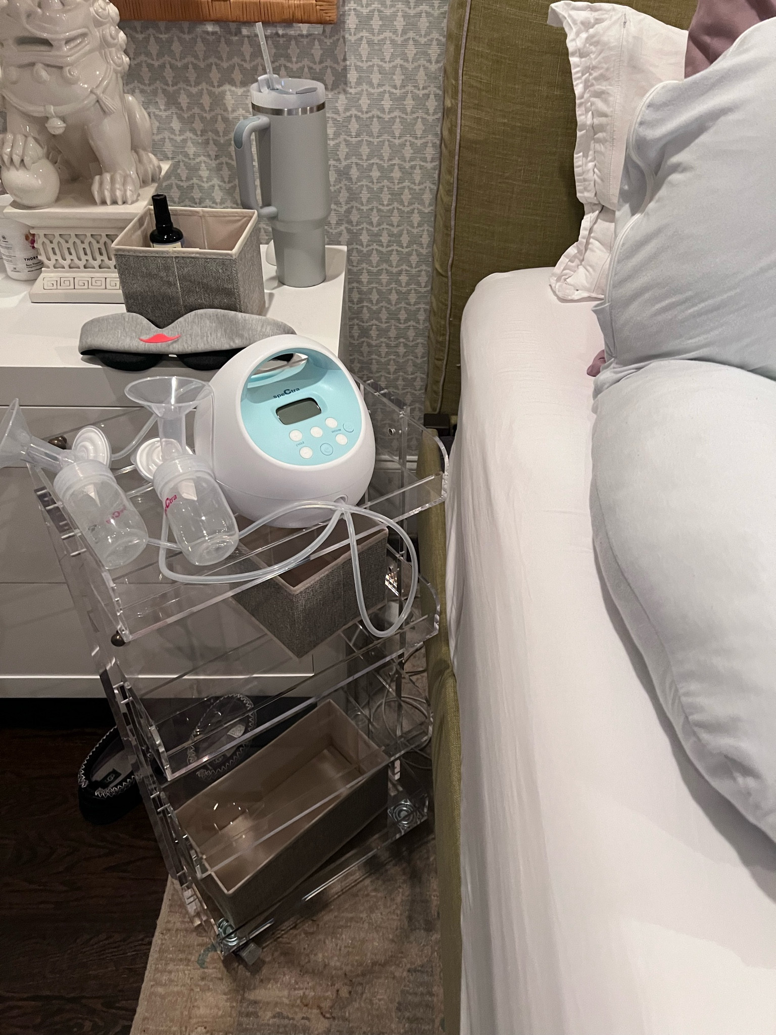 My cute cart that I was going to use for something else quickly turned into my pump cart lol. It’s not perfectly stylized but it is functional for me! This pumping deal is no joke  

#LTKbaby #LTKkids #LTKhome