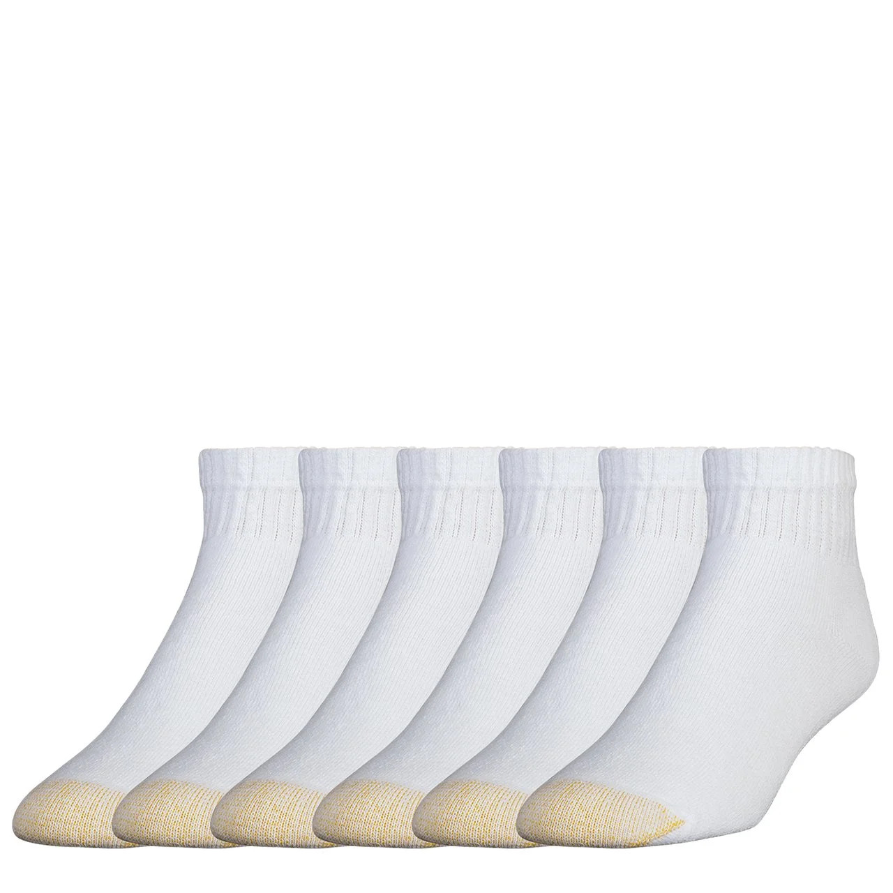 Gold Toe Men's Socks Quarter 6-Pack Athletic Breathable Soft Cotton Blend Slightly Irregular Whit... | Walmart (US)