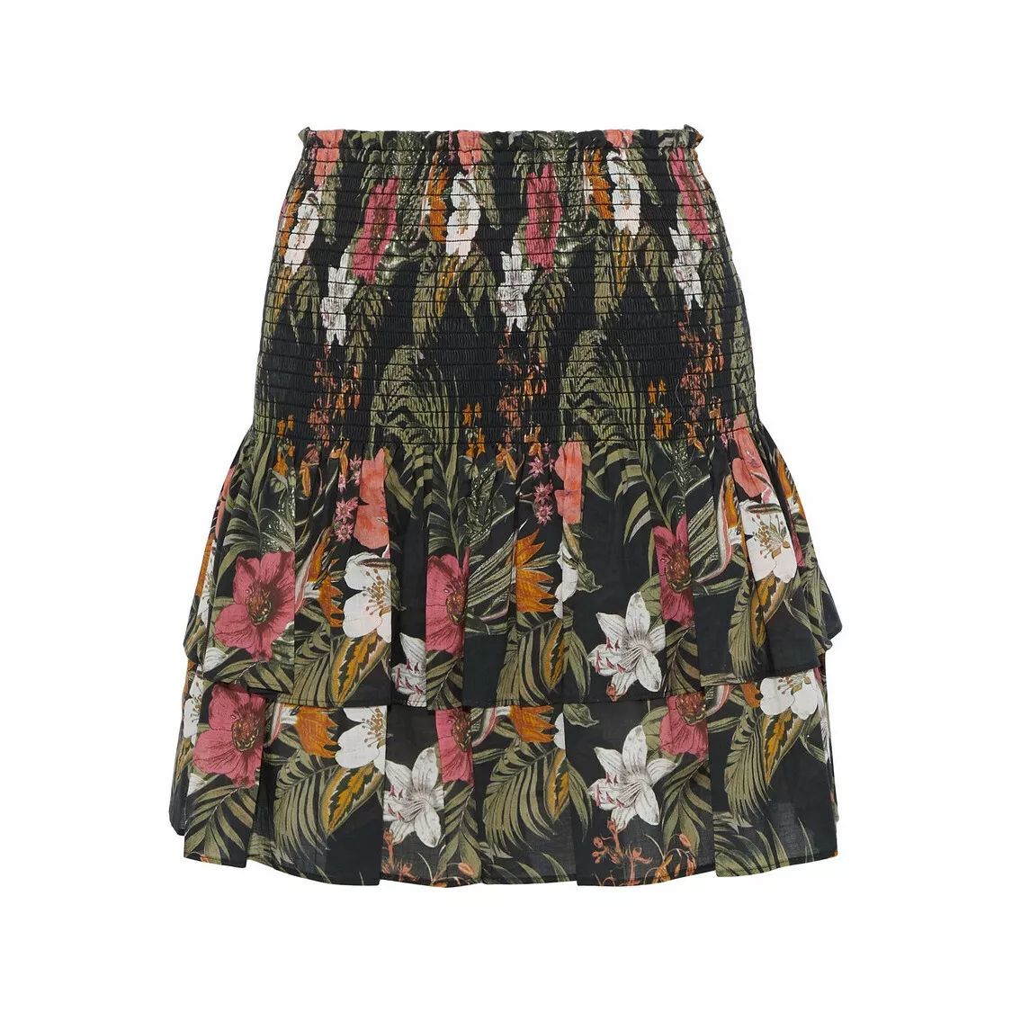 NWT - Rebecca Minkoff Amari tiered ruffle tropical floral skirt, XXS $178 Retail | eBay US