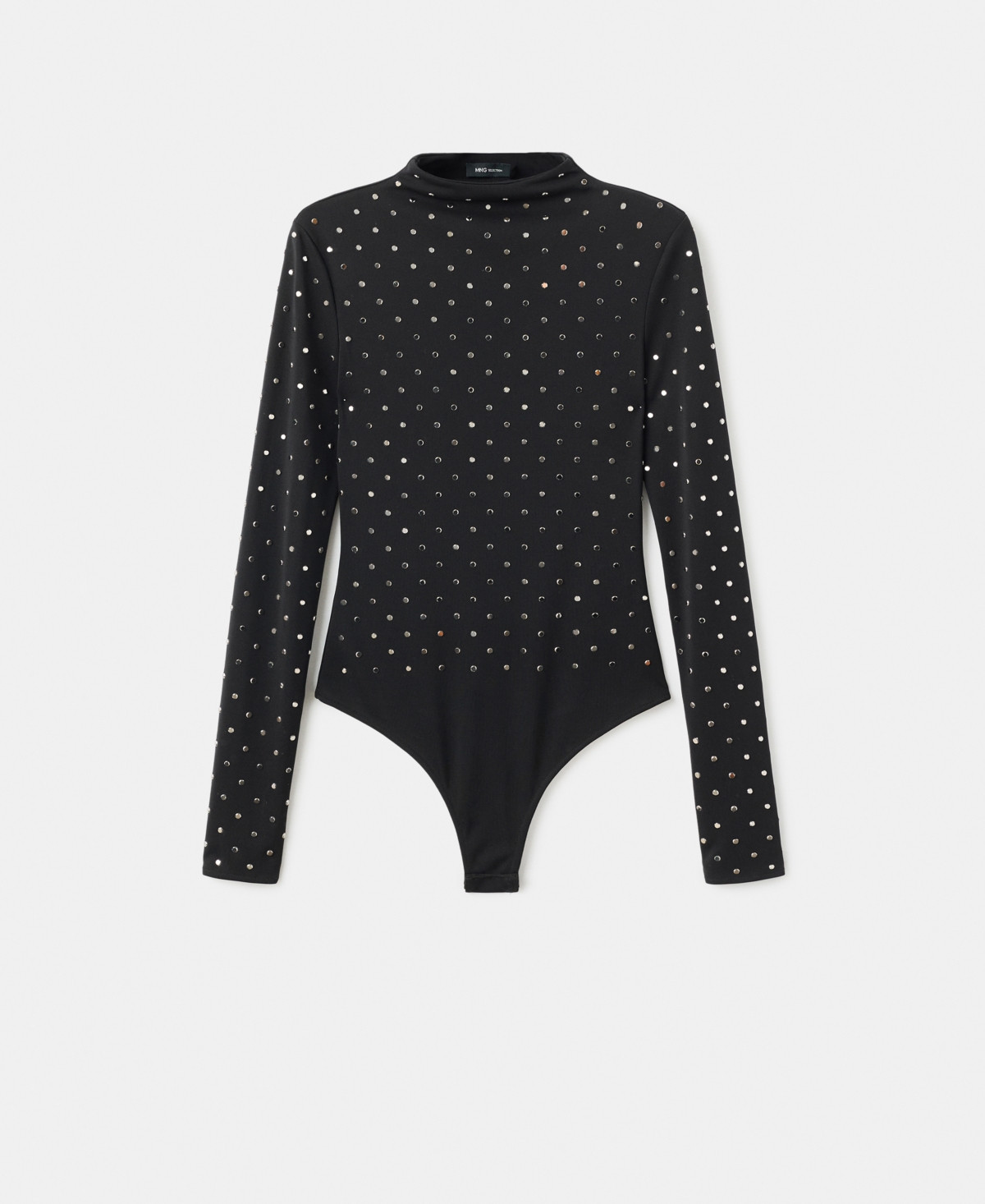 Mango Women's Long-Sleeved Crystal Bodysuit - Black | Macy's