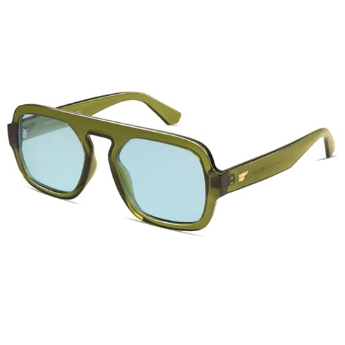 VANLINKER Retro Square Aviator Sunglasses for Women Men 70s Vintage Style Trendy Flat Top Rectang... | Amazon (US)