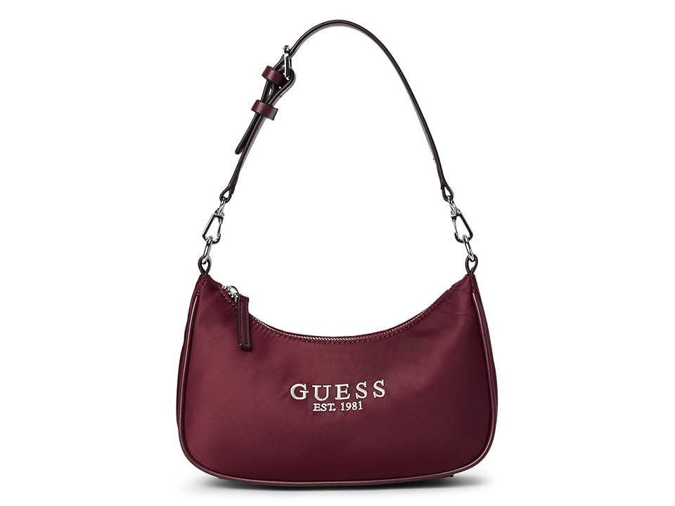 GUESS Arona Shoulder Bag Women's Handbags Wine, Nylon | Zappos