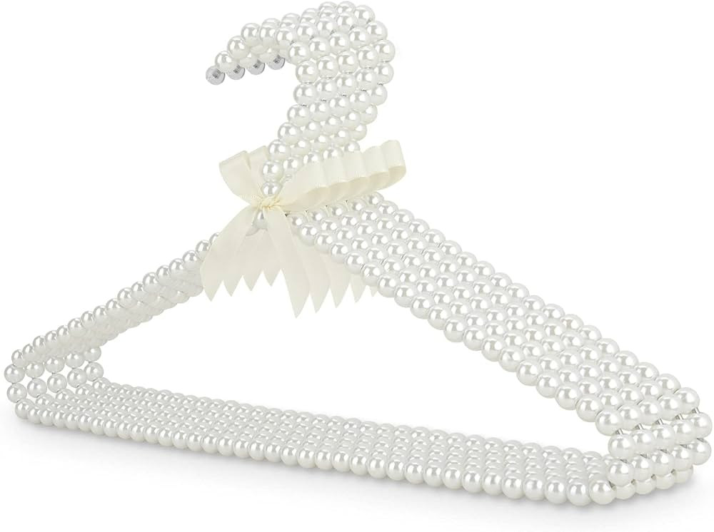 Linkidea 5 Pack Pearl Beaded Clothes Hangers, Plastic Elegant Clothes Dress Pants Hanger, Closet ... | Amazon (CA)