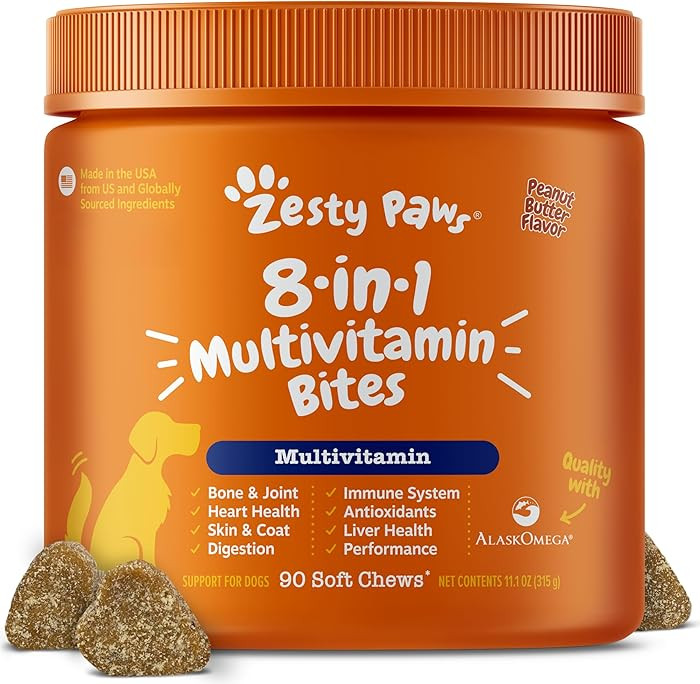 Zesty Paws Multivitamin Treats for Dogs, Glucosamine Chondroitin Joint Support + Digestive Enzyme... | Amazon (US)