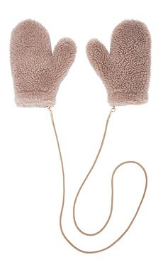 Adrienne Landau Teddy Faux Fur Mitts in Tawny Brown from Revolve.com | Revolve Clothing (Global)