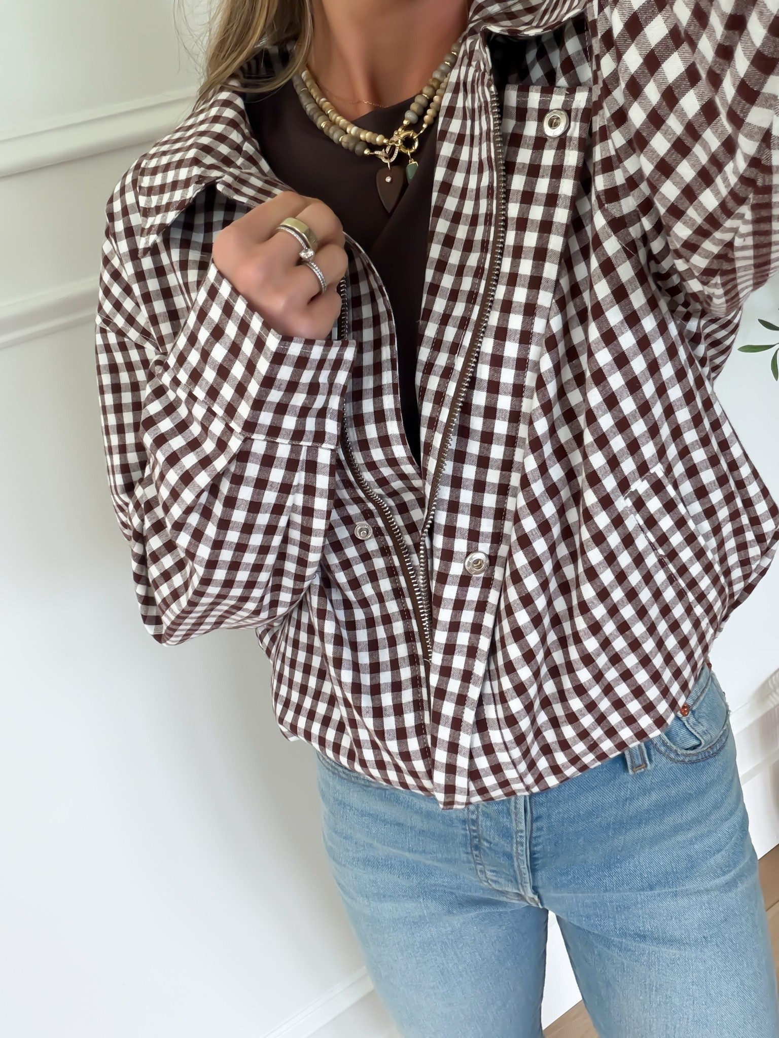 the coziest gingham jacket for fall🤎🍁
& the jeans I’m wearing are so comfy and have great stretch!

#LTKootd #LTKPetite #LTKmomlife