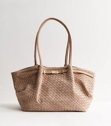 Light Brown Faux Suede Woven Winged Tote Bag New Look | New Look (UK)