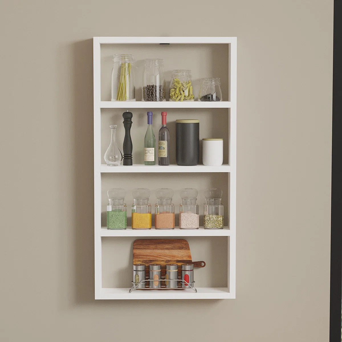 Laural Modern Wall Shelf, White, 17.0 x 31.5 x 3.5 inches | 100% Melamine Coated Particle Board, ... | Wayfair North America