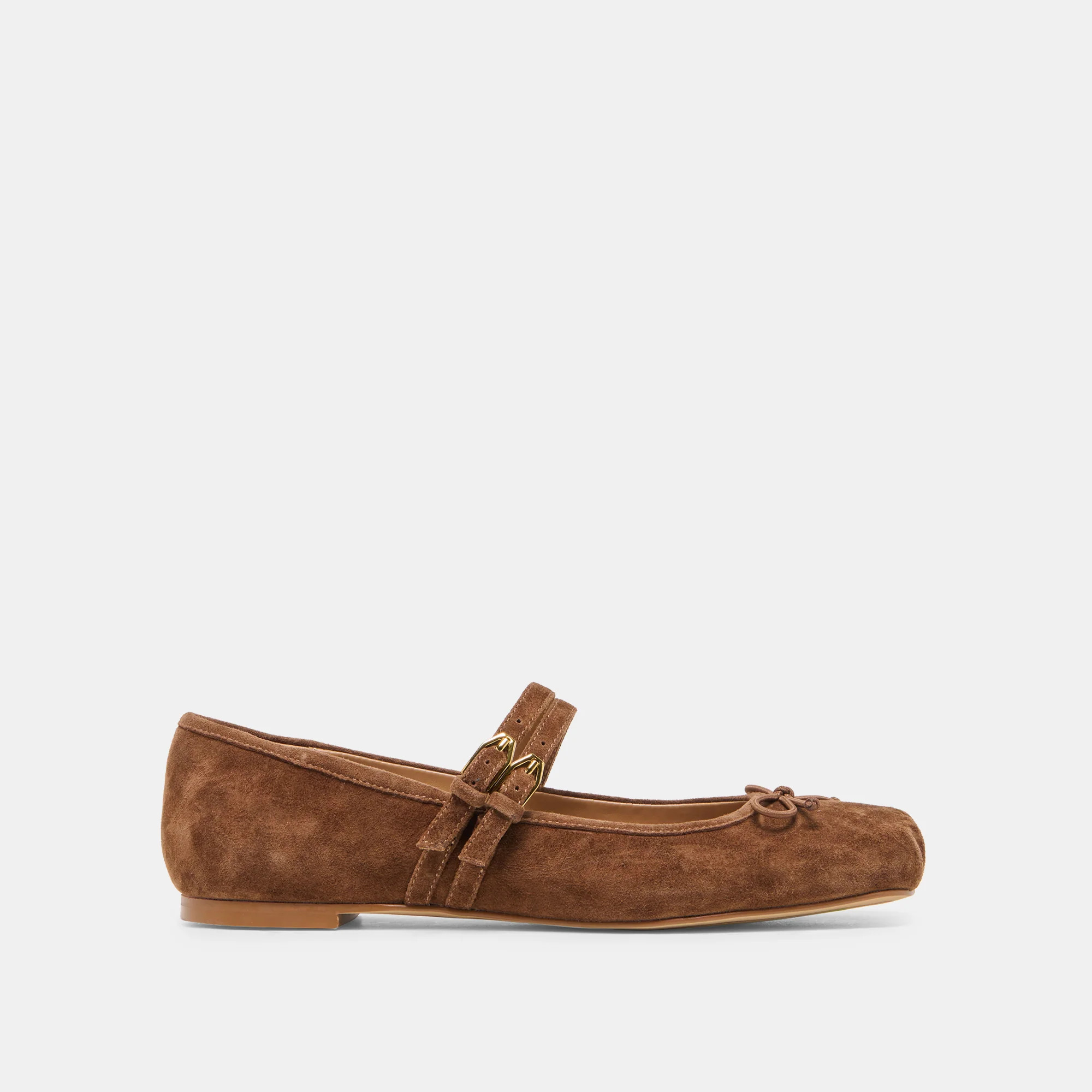 GIBSEN Cocoa Suede Mary-Jane Ballet Flats | Dolce Vita | DolceVita.com