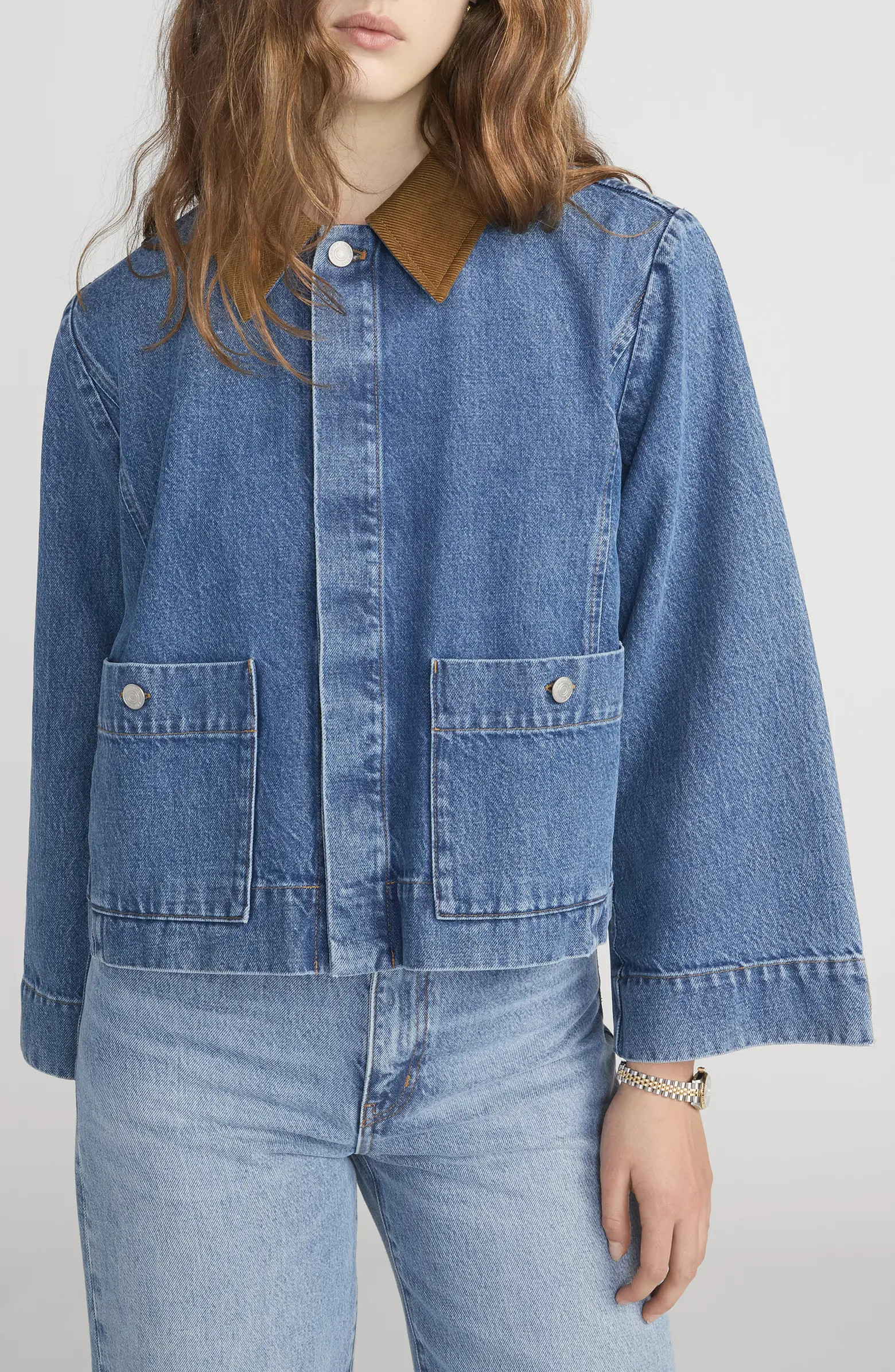The Crop Denim Swing Jacket | Nordstrom