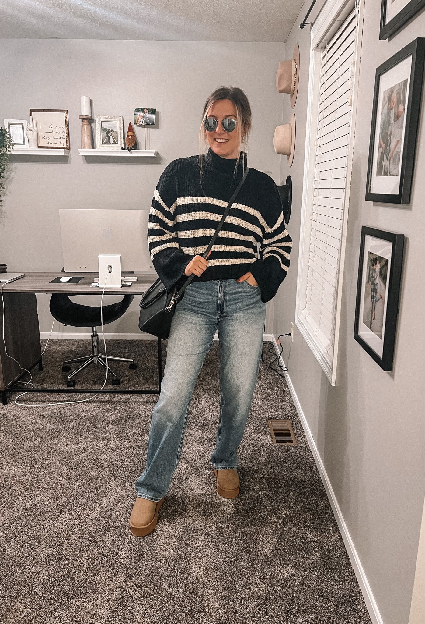 Fall outfit Inspo 🍂 
Sweater - sized up 1 (but runs TTS, i sized up for a more oversized look) 
Jeans - runs TTS
Slipper/boots - run TT 

#LTKstyletip #LTKsalealert #LTKfindsunder50