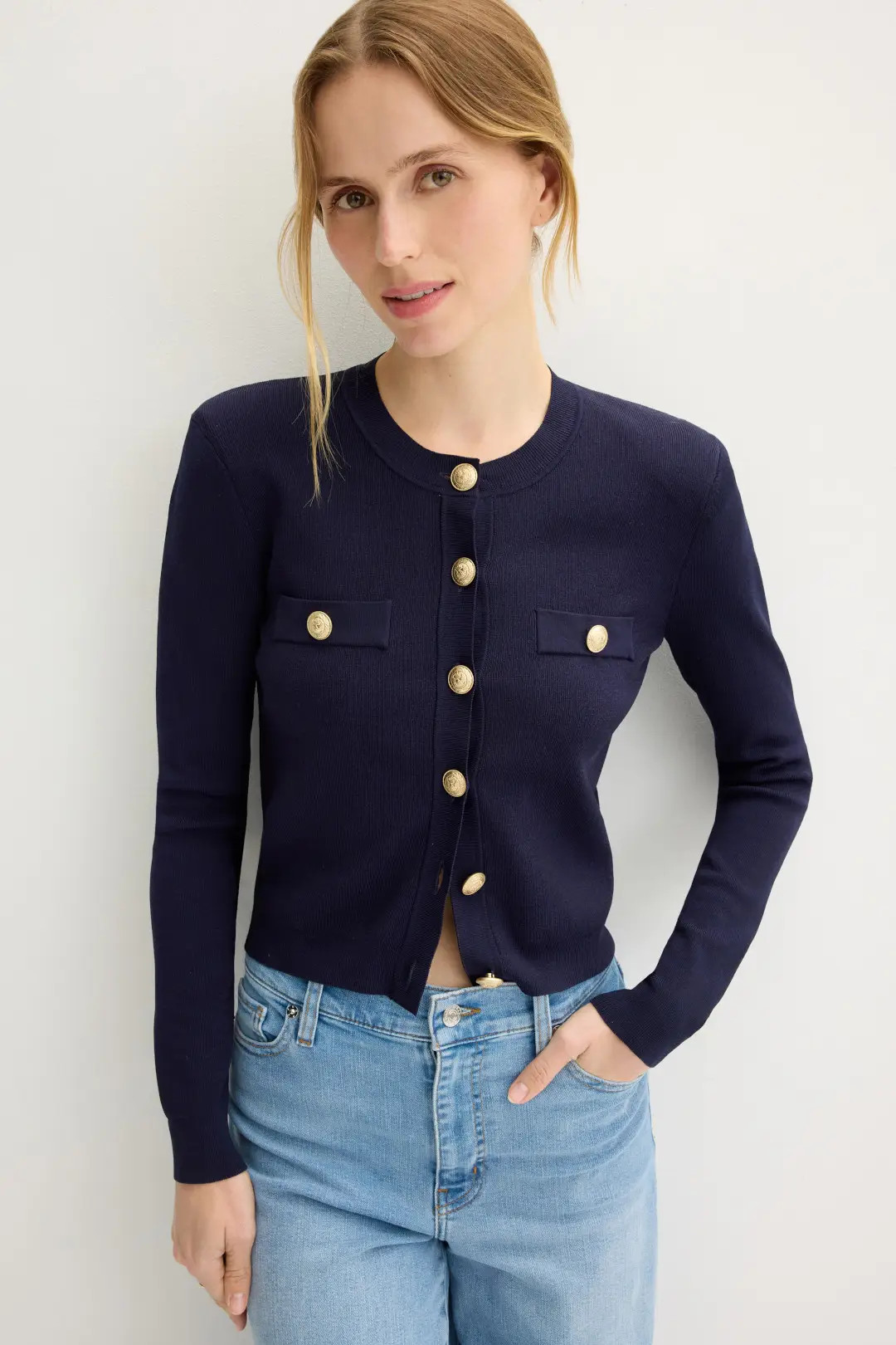 L'agence Toulouse Cropped Crew Neck Cardigan | Rent the Runway