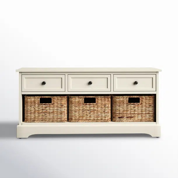 Adayla Solid Wood Drawers Storage Bench | Wayfair North America