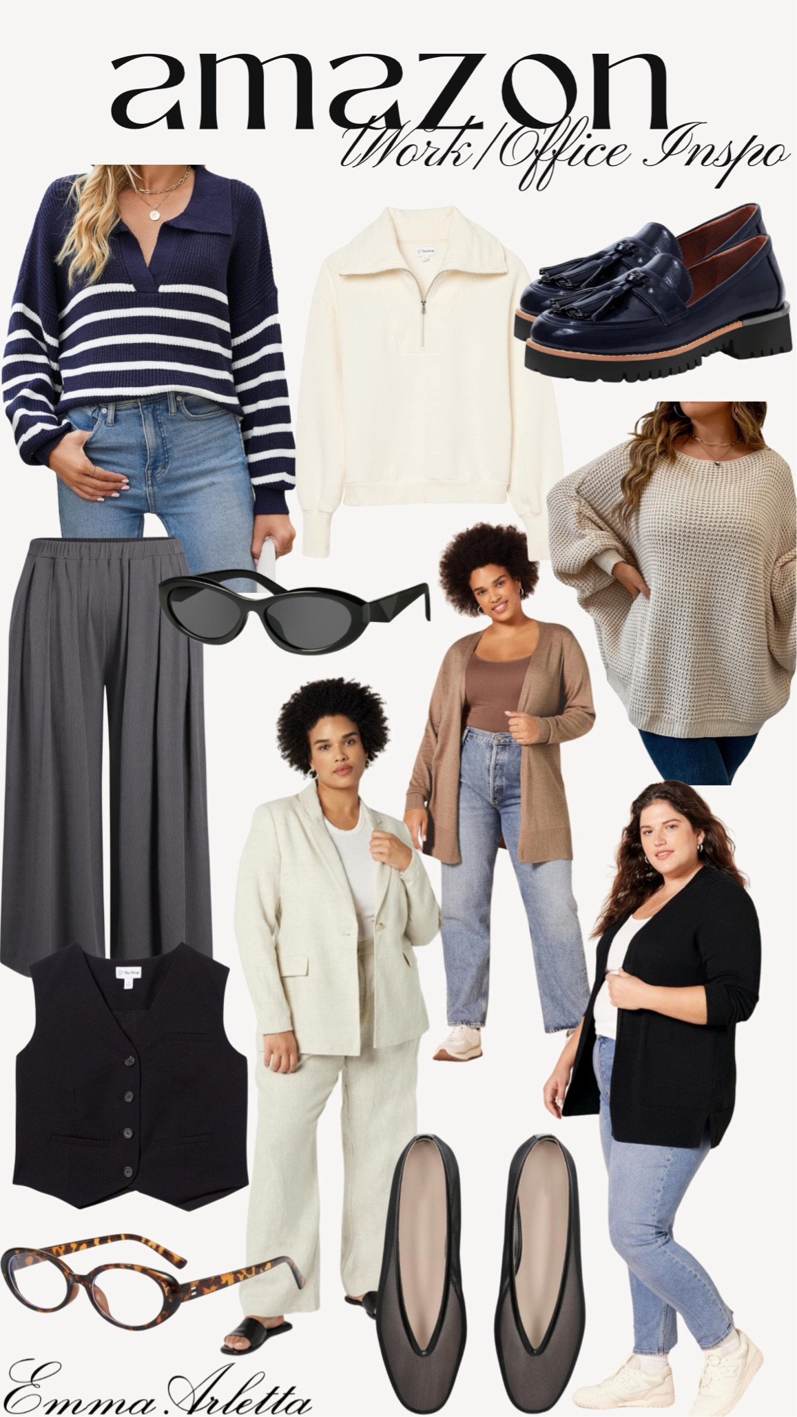 Affordable Amazon workwear 💼

Workwear, office outfit, business casual, chic outfit, fall outfit, loafers, cardigan, trousers 

#LTKStyleTip #LTKPlusSize #LTKWorkwear