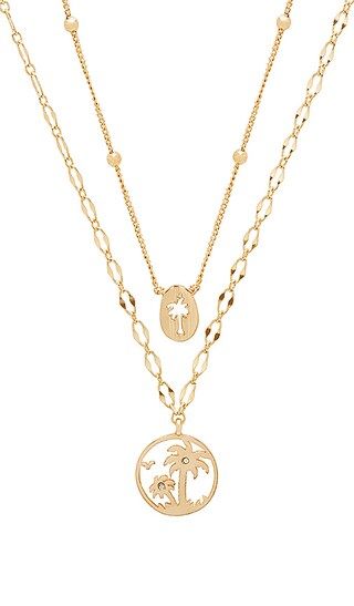 Ettika Layered Palm Tree Necklace in Gold | Revolve Clothing (Global)