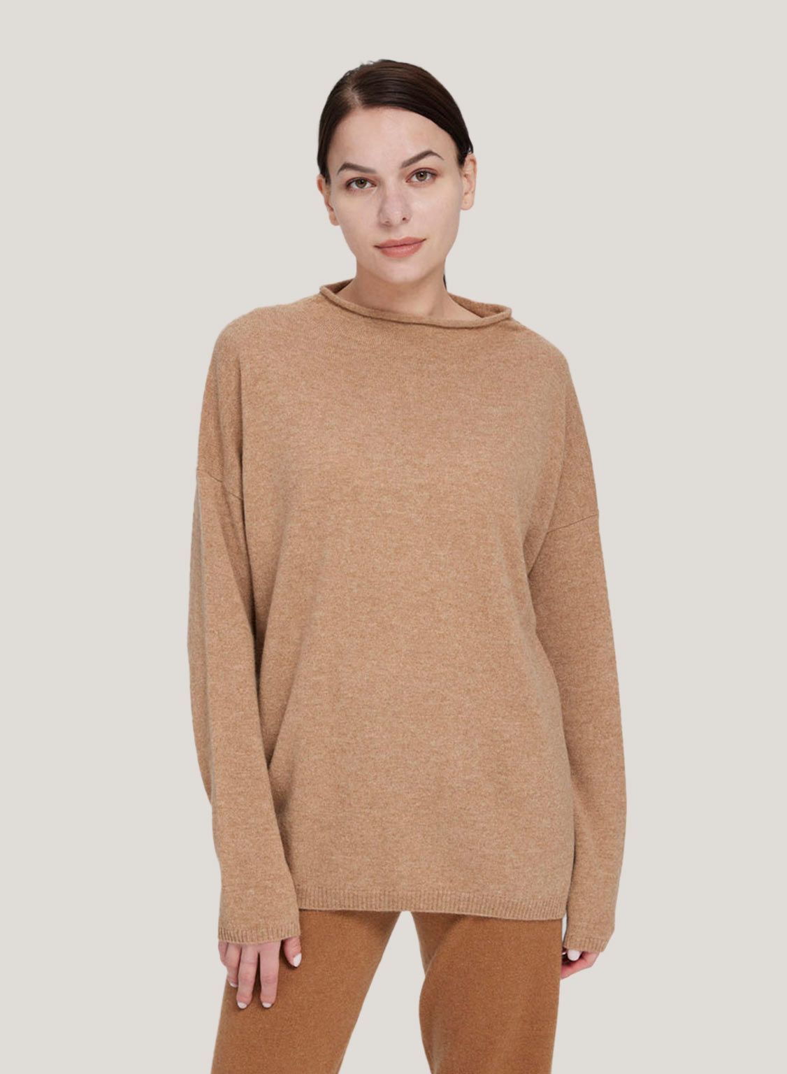 Oversize Funnel Pure Cashmere Sweater | Gentle Herd