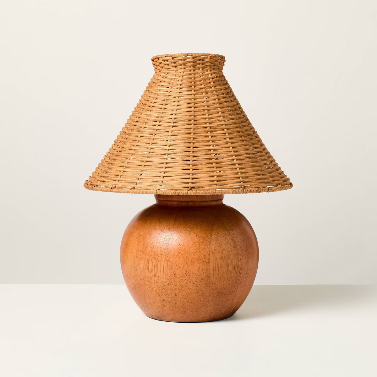 Wood Base with Rattan Shade Accent Table Lamp - Hearth & Hand™ with Magnolia | Target