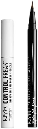 NYX PROFESSIONAL MAKEUP Control Freak Eyebrow Gel, Clear + Epic Ink Liner, Black (2-Pack Bundle) | Amazon (US)