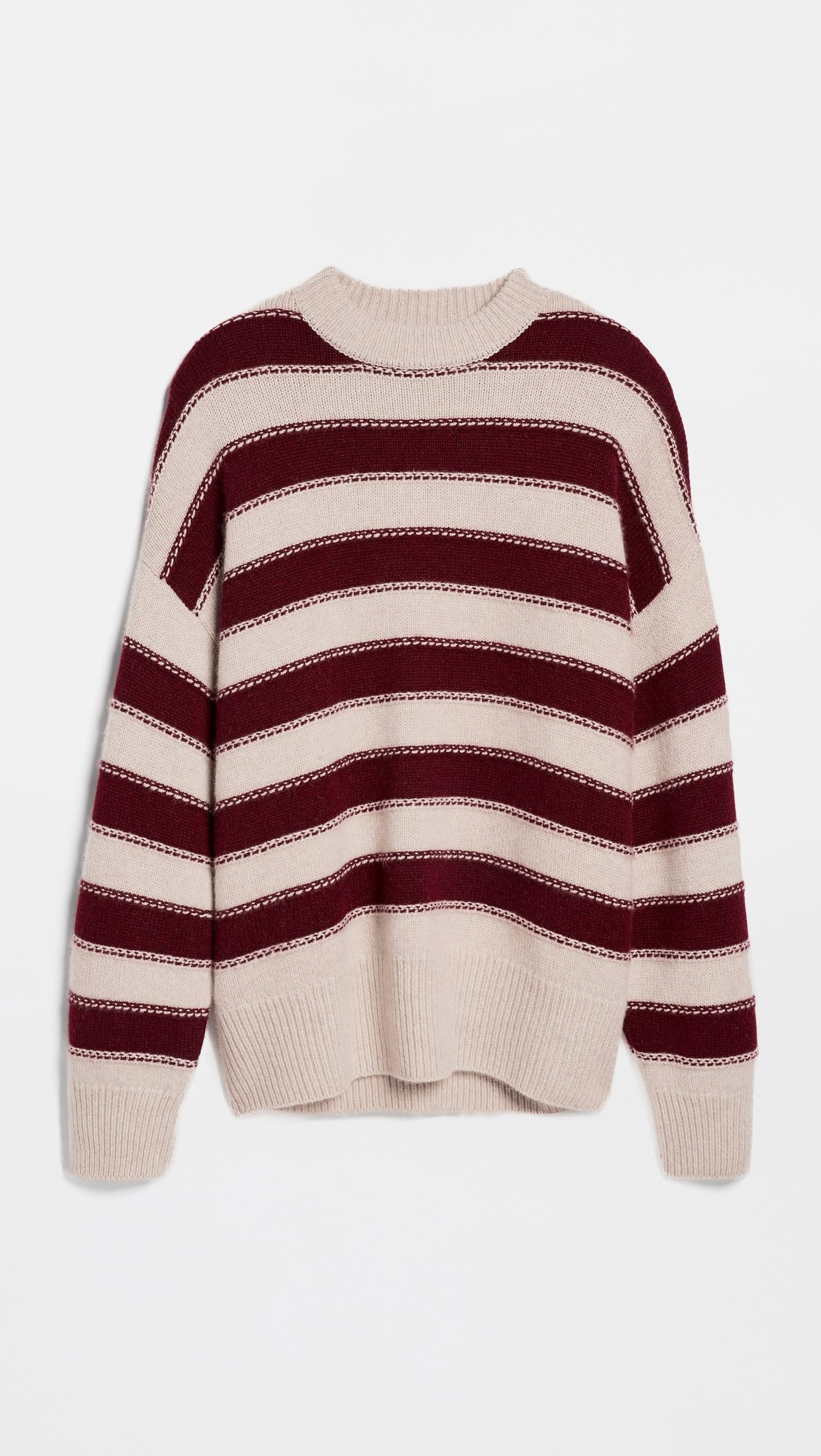 Unisex Braided Stripe Pali Cashmere Crew Neck Sweater | Shopbop