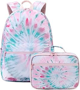Abshoo Lightweight Tie Dye School Backpacks for Teen Girls Backpack with Lunch Bag (A Tie Dye) | Amazon (US)
