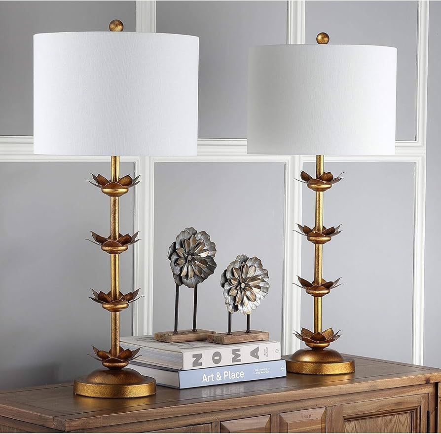 Lighting 32-inch Antique Gold Leaf Table Lamp (Set of 2) Cream Modern Contemporary Bulbs Included | Amazon (US)