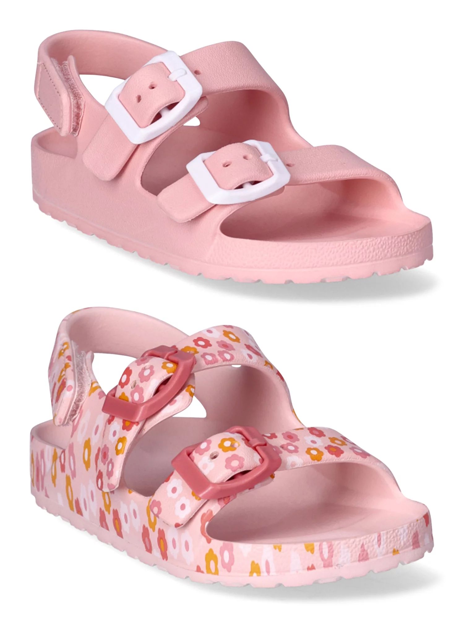 Wonder Nation Toddler Girls Buckle Sandals 2-Pack - Walmart.com | Walmart (US)
