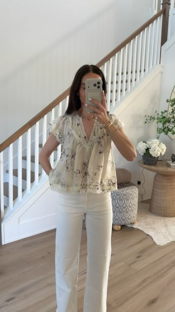 ANTHROPOLOGIE buy more, save more $50 off $150 / $100 off $300 / $150 off $500. Feminine look with babydoll blouse and white jeans.

spring outfit, floral blouse, casual chic, feminine style, sunday brunch, spring outfits 2026, annabrstyle


#LTKSaleAlert #LTKootd #LTKOver40