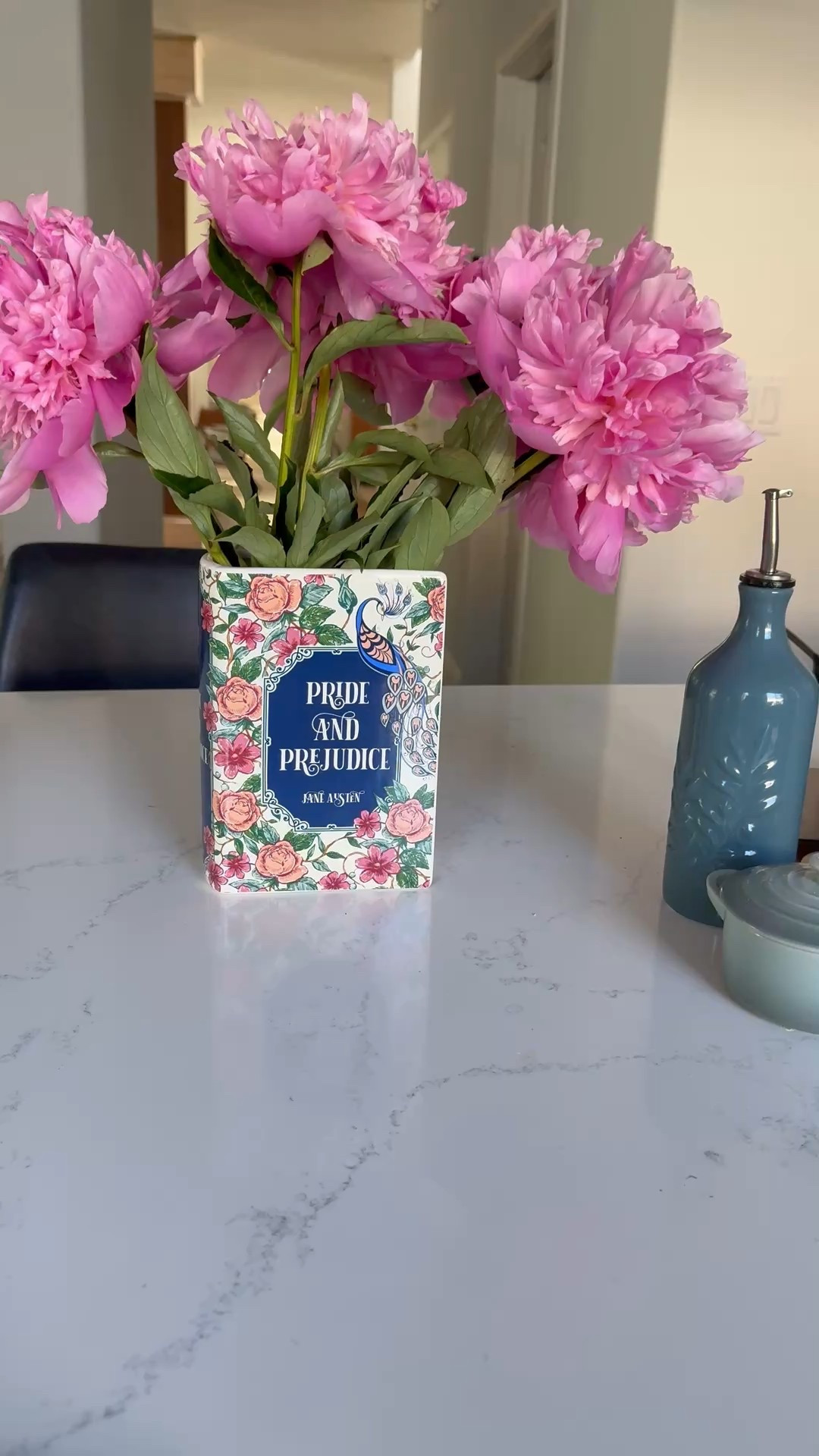 TJs peonies are so epic, and for $9.99?? 🤯 love them in this cute pride and prejudice book vase from Amazon! / Amazon finds, Amazon home decor 

#LTKSummerEdit #LTKHome #LTKFindsUnder50