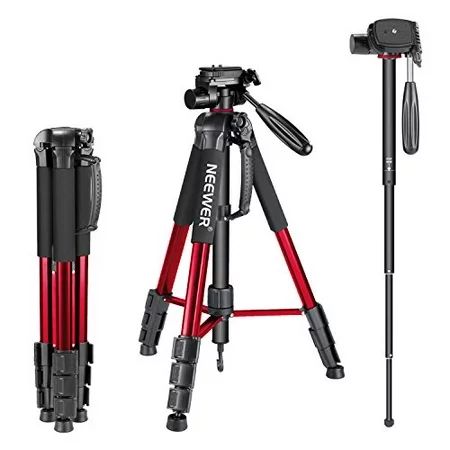 Neewer Portable 70 inches/177 centimeters Aluminum Alloy Camera Tripod Monopod with 3-Way Swivel Pan | Walmart (US)