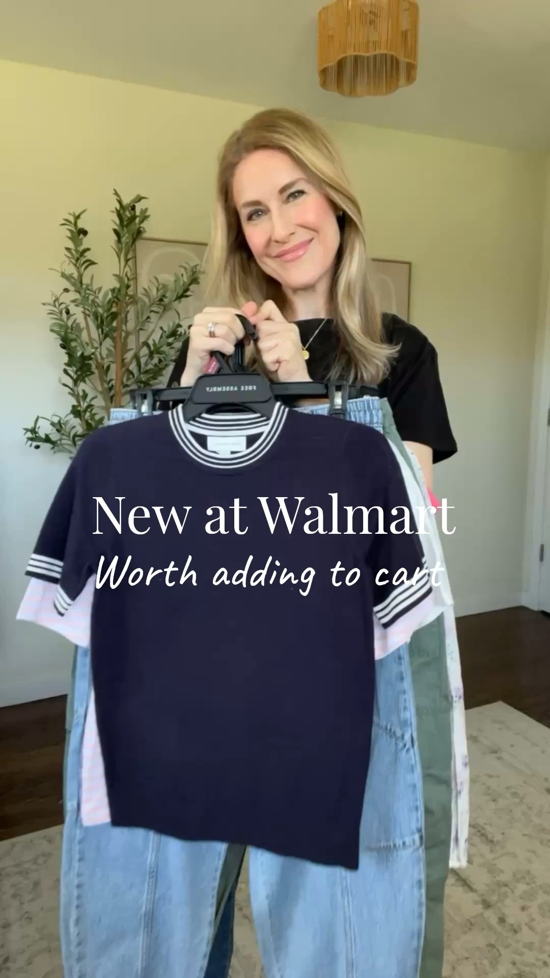 Walmart spring outfits! I sized up one size to a medium in the paperbag waist shorts, the crop tees and the cap sleeve crewneck tee. Stayed tts small in the pants and other tops. #walmartfashion 

#LTKOver40 #LTKootd