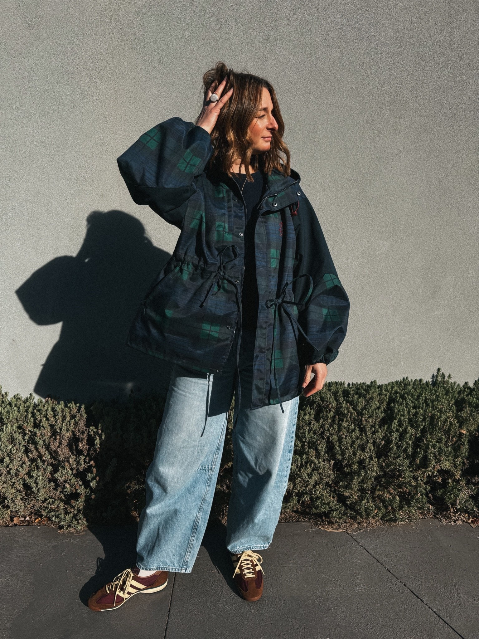 Jeans - Assembly Label. (Old) wearing my usual size 26. I’ve linked their current barrel jeans style (tts)
Sweater - Uniqlo. Sized up to a medium 
Tee - assembly Label. Wearing my usual size 8
Adidas - sized up half size 
Jacket - Damson Madder - wearing an 8

#LTKuk #LTKstyletip #LTKshoes