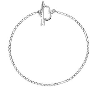 Sterling Heart with Arrow Toggle Bracelet by Si lver Style | QVC