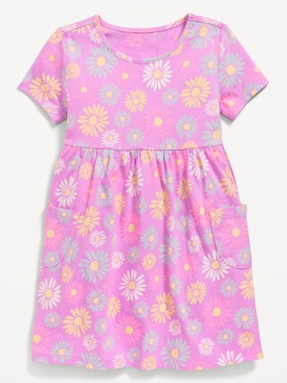 Printed Jersey-Knit Short-Sleeve Dress for Toddler Girls | Old Navy (US)