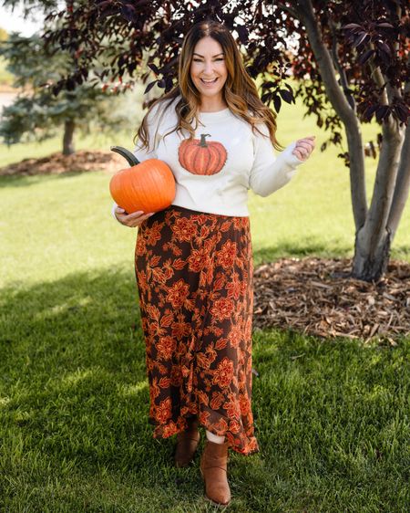 Fun Fall Outfit 

Fit tips: Sweater L, size down for a more fitted look // Skirt XL, need L, tts // Booties tts

Floral skirt  Fall skirt  Pumpkin sweater  Fall sweater  Memory foam boots

#LTKmidsize #LTKover40 #LTKSeasonal