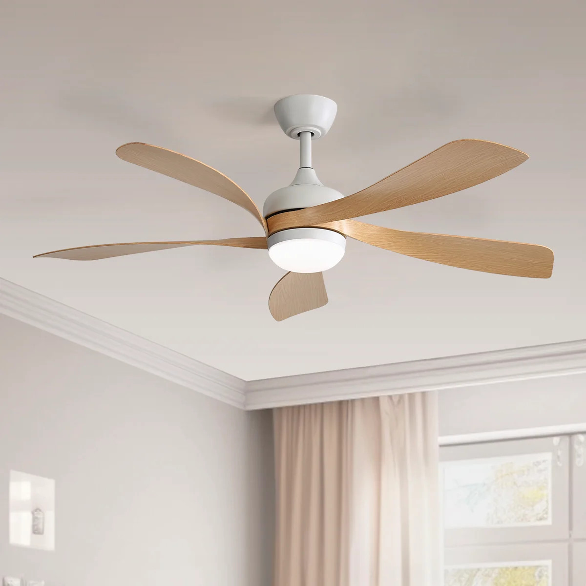 Damecia 52'' Modern Ceiling Fan with LED Light and Remote Control | Wayfair North America